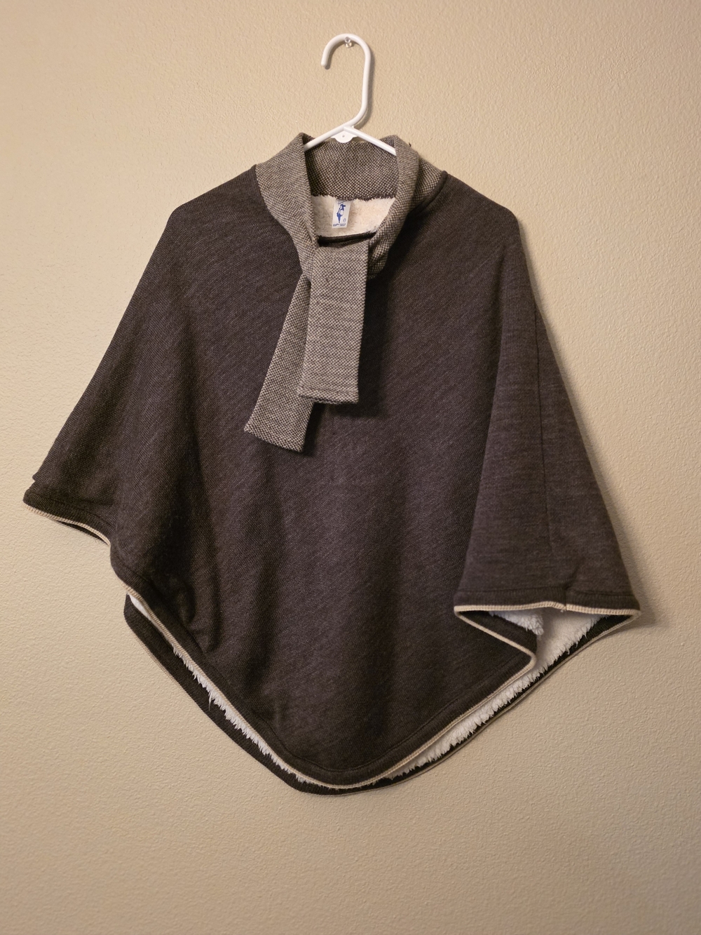 Angelica Dark Charcoal Gray Cape with Light Gray Trim